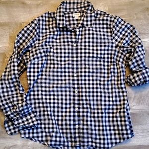 JCrew Factory navy/white button down